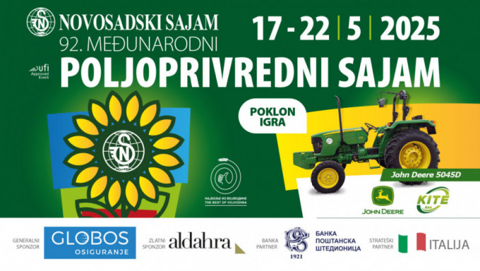 MEĐUNARODNI POLJOPRIVREDNI SAJAM od 17. do 22. maja u Novom Sadu