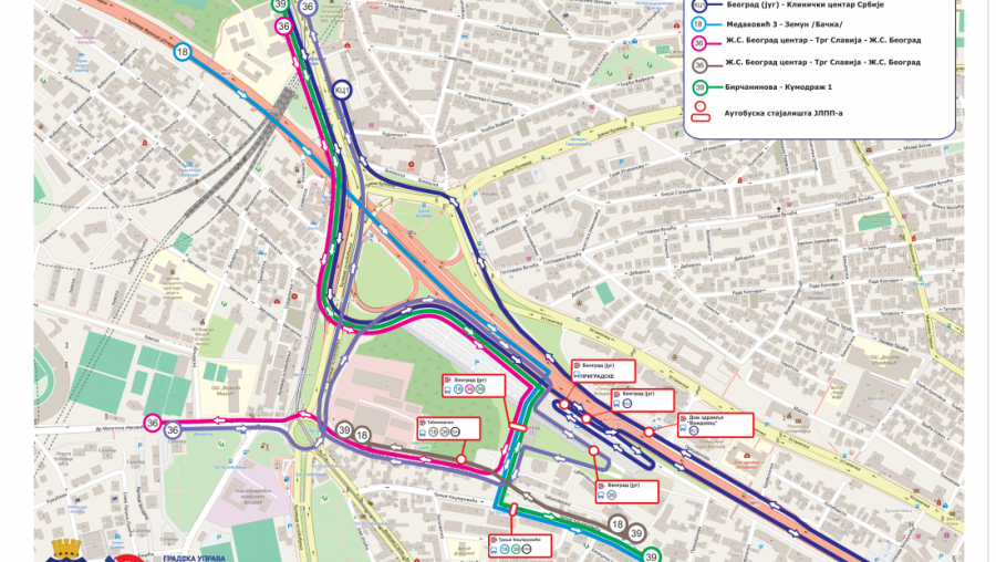 PORED STANICE BEOGRAD JUG PROLAZE ČETIRI LINIJE GSP-A: Izmenjene trase autobusa na linijama 18, 36 i 39, uvedena KC1