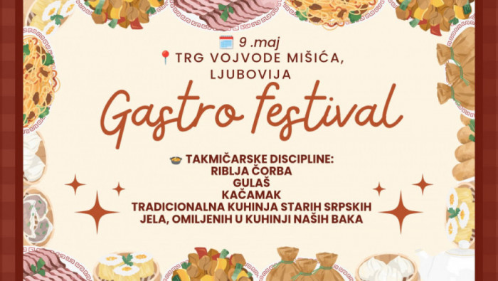 UKUSI KOJI SE PAMTE u subotu, 9. maja na Gastro festivalu Ljubovija