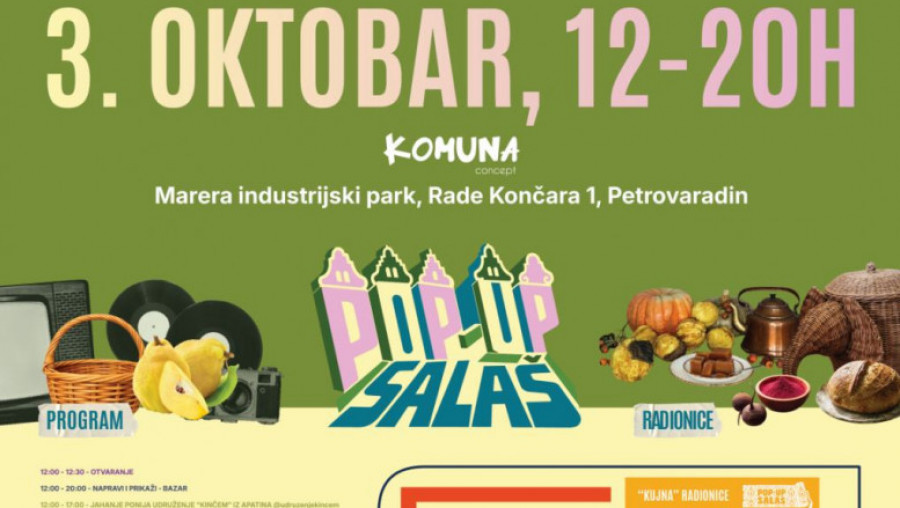 "POP UP" SALAŠ U KOMUNI – jesenji dan pun tradicije, muzike, hrane i igre za celu  porodicu