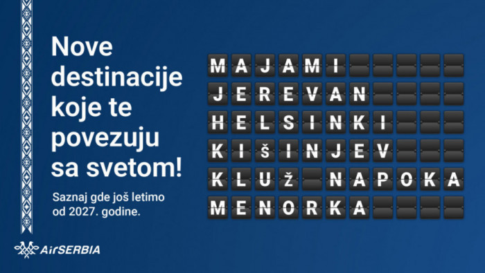 ER SRBIJA UVODI ŠEST NOVIH DESTINACIJA: Letovi i do Majamija u 2027. godini